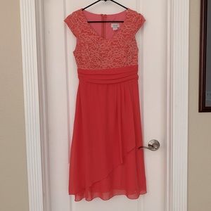 Homecoming dress modest salmon color comfortable flowy